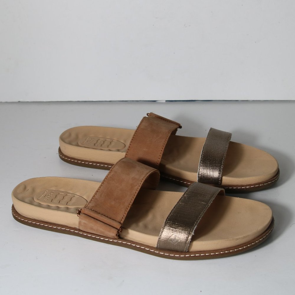 Sperry Top-Side Womens Waveside Plushwave Slide Copper Leather Sandals Size 11